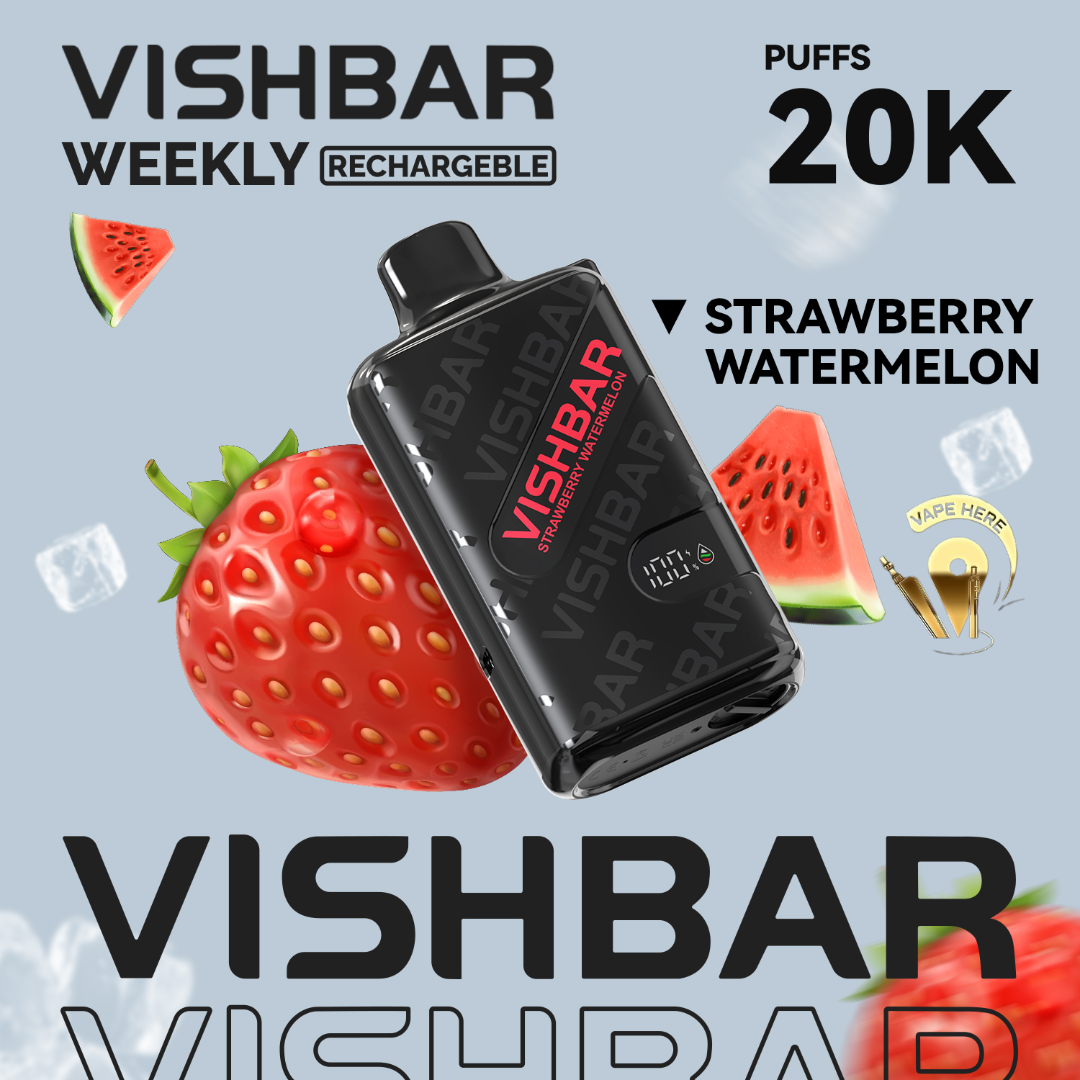 VISHBAR Weekly 20000 PUFFS DISPOSABLE VAPE Strawberry Watermelon UAE Abu Dhabi