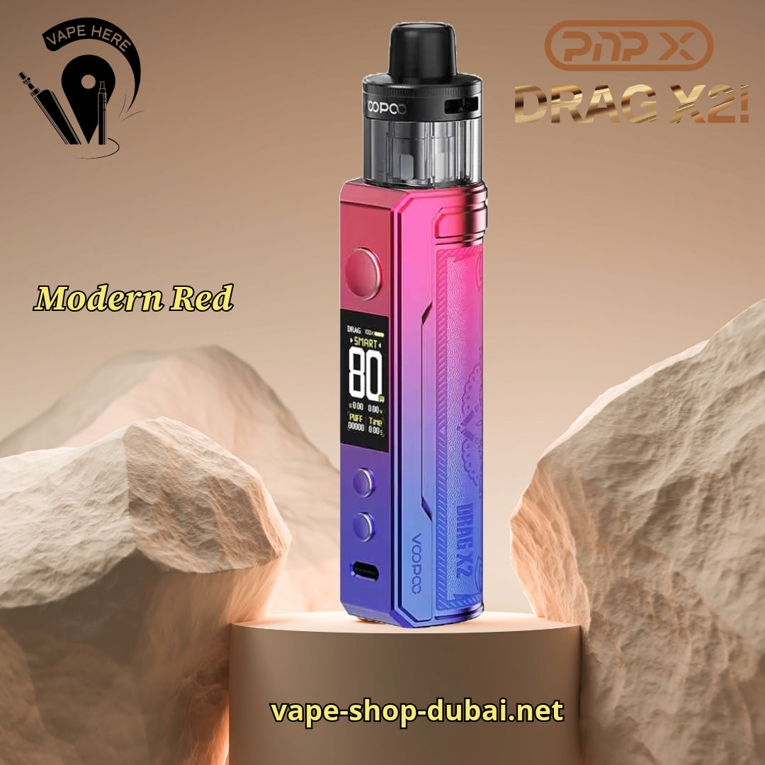 VOOPOO DRAG X2 80W MOD POD KIT External Battery Modern Red UAE Abu Dhabi