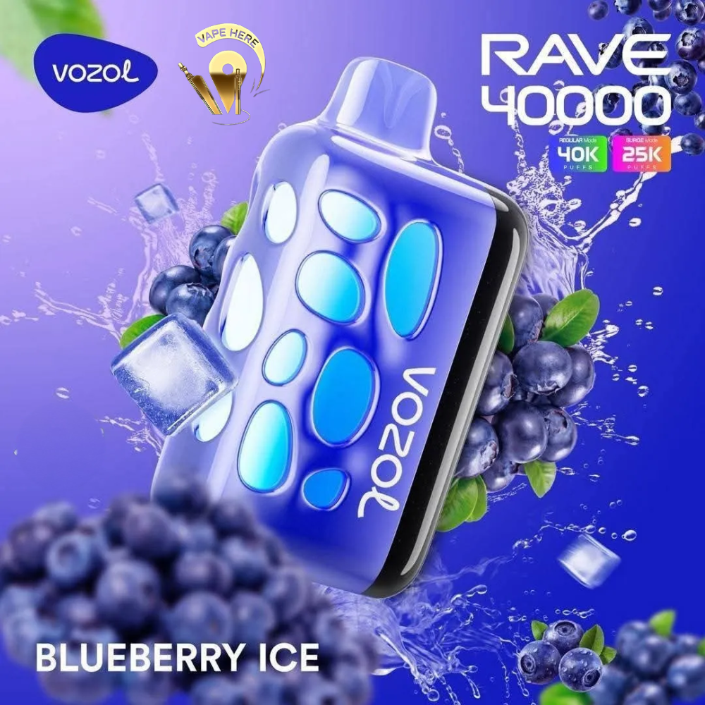 VOZOL RAVE 40K DISPOSABLE VAPE (Dual Power Mode) Blueberry Ice UAE Ras Al Khaimah