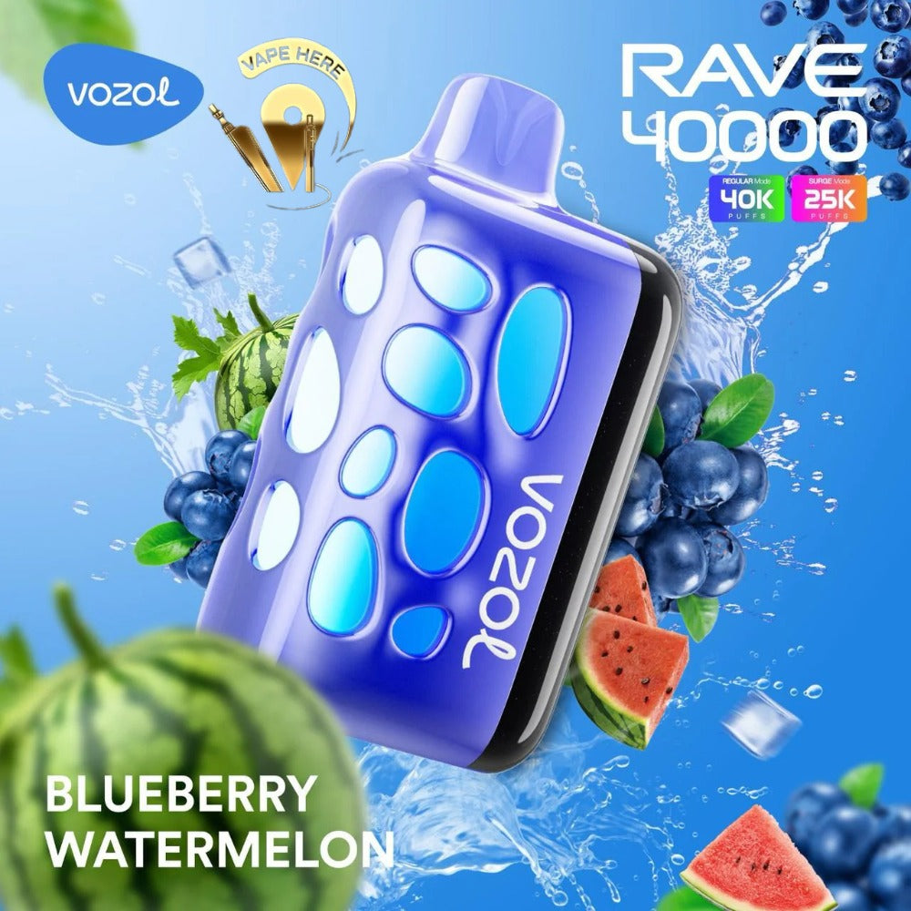 VOZOL RAVE 40K DISPOSABLE VAPE (Dual Power Mode) Blueberry Watermelon UAE Al Ain 
