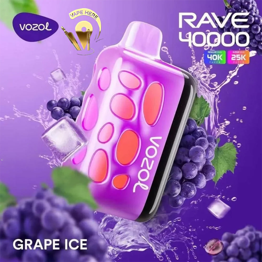 VOZOL RAVE 40K DISPOSABLE VAPE (Dual Power Mode) Grape Ice UAE Ajman 