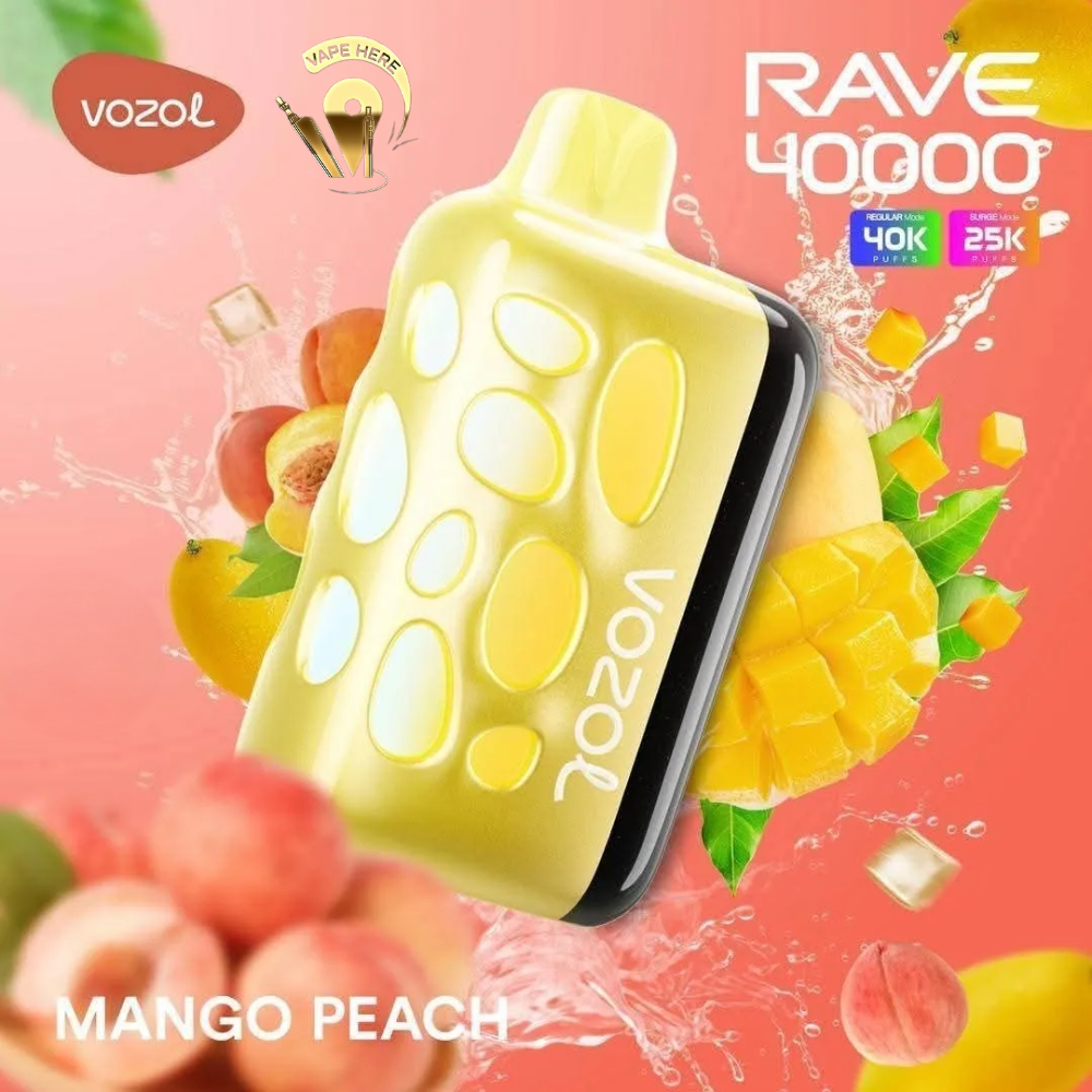 VOZOL RAVE 40K DISPOSABLE VAPE (Dual Power Mode) Mango Peach UAE Ras Al Khai