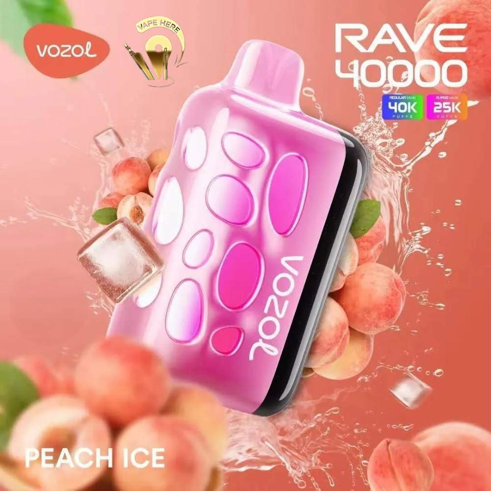 VOZOL RAVE 40K DISPOSABLE VAPE (Dual Power Mode) Peach Ice UAE Al Ain