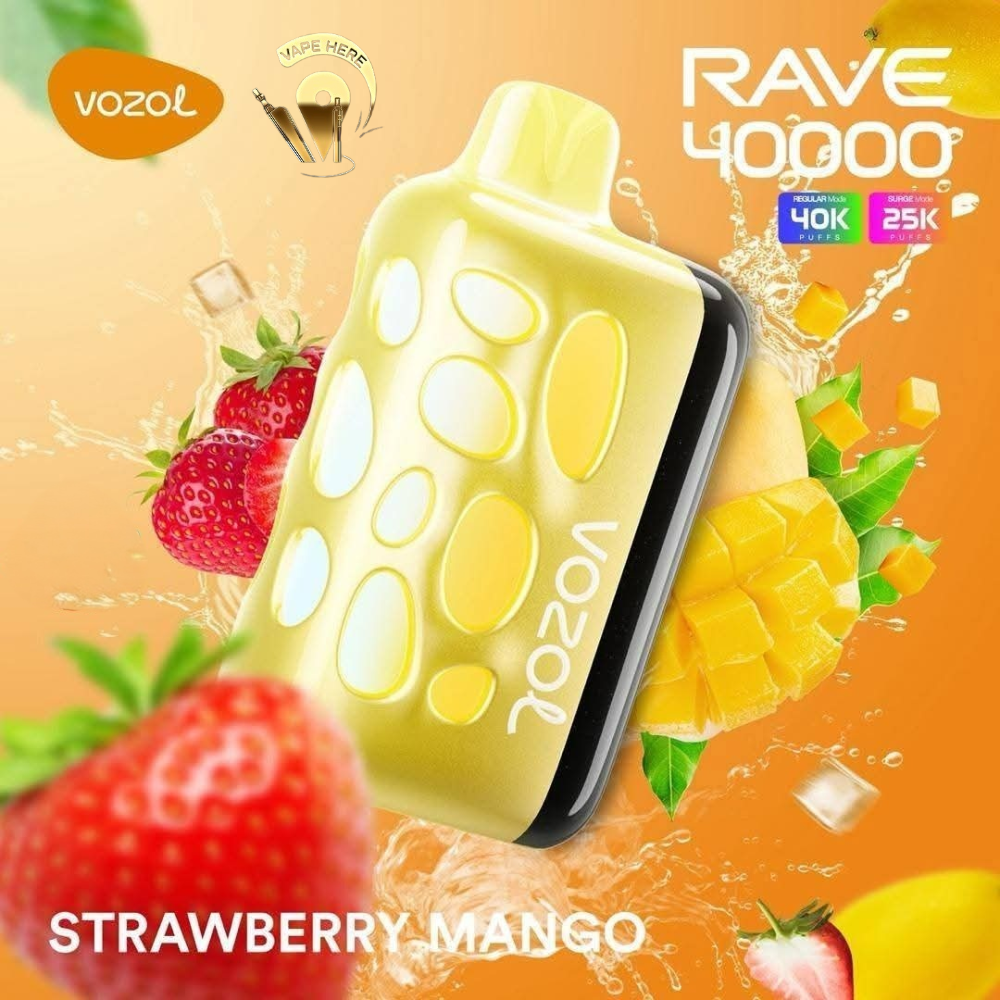 VOZOL RAVE 40K DISPOSABLE VAPE (Dual Power Mode) Strawberry Mango UAE Abu Dhabi