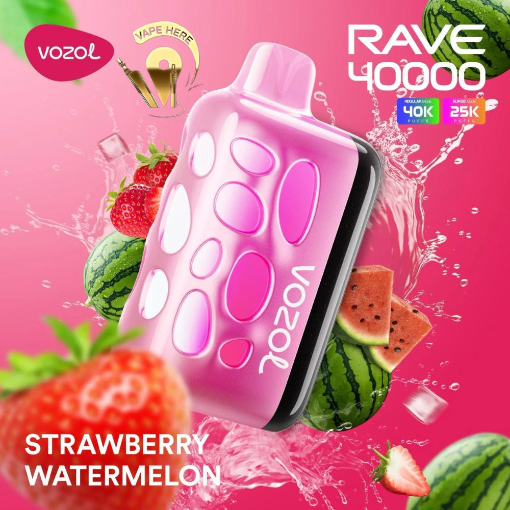 VOZOL RAVE 40K DISPOSABLE VAPE (Dual Power Mode) Strawberry Watermelon UAE Ajman  