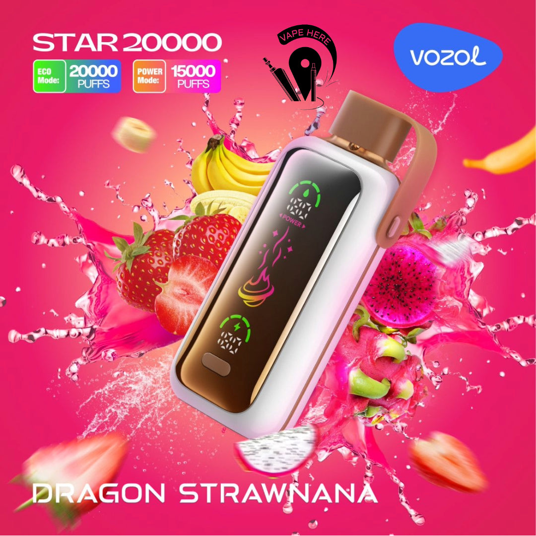 VOZOL STAR 20000 PUFFS DISPOSABLE VAPE Dragon Strawnanan UAE Abu Dhabi