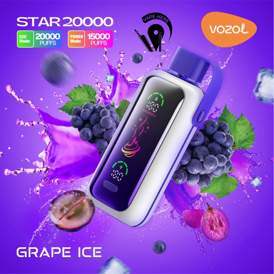 VOZOL STAR 20000 PUFFS DISPOSABLE VAPE Grape Ice UAE Ras Al Khaimah