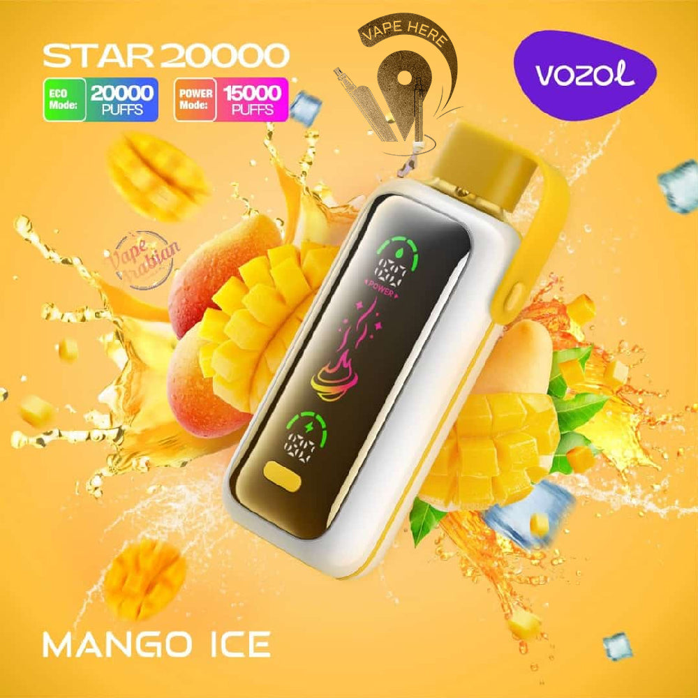 VOZOL STAR 20,000 PUFFS DISPOSABLE VAPE Mango Ice UAE Ajman 