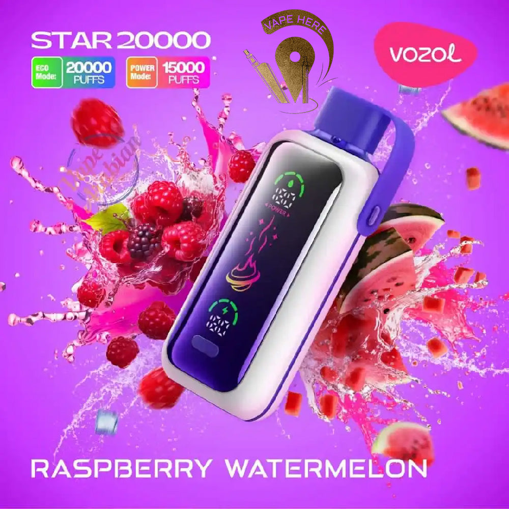 VOZOL STAR 20,000 PUFFS DISPOSABLE VAPE Raspberry Watermelon UAE Al Ain