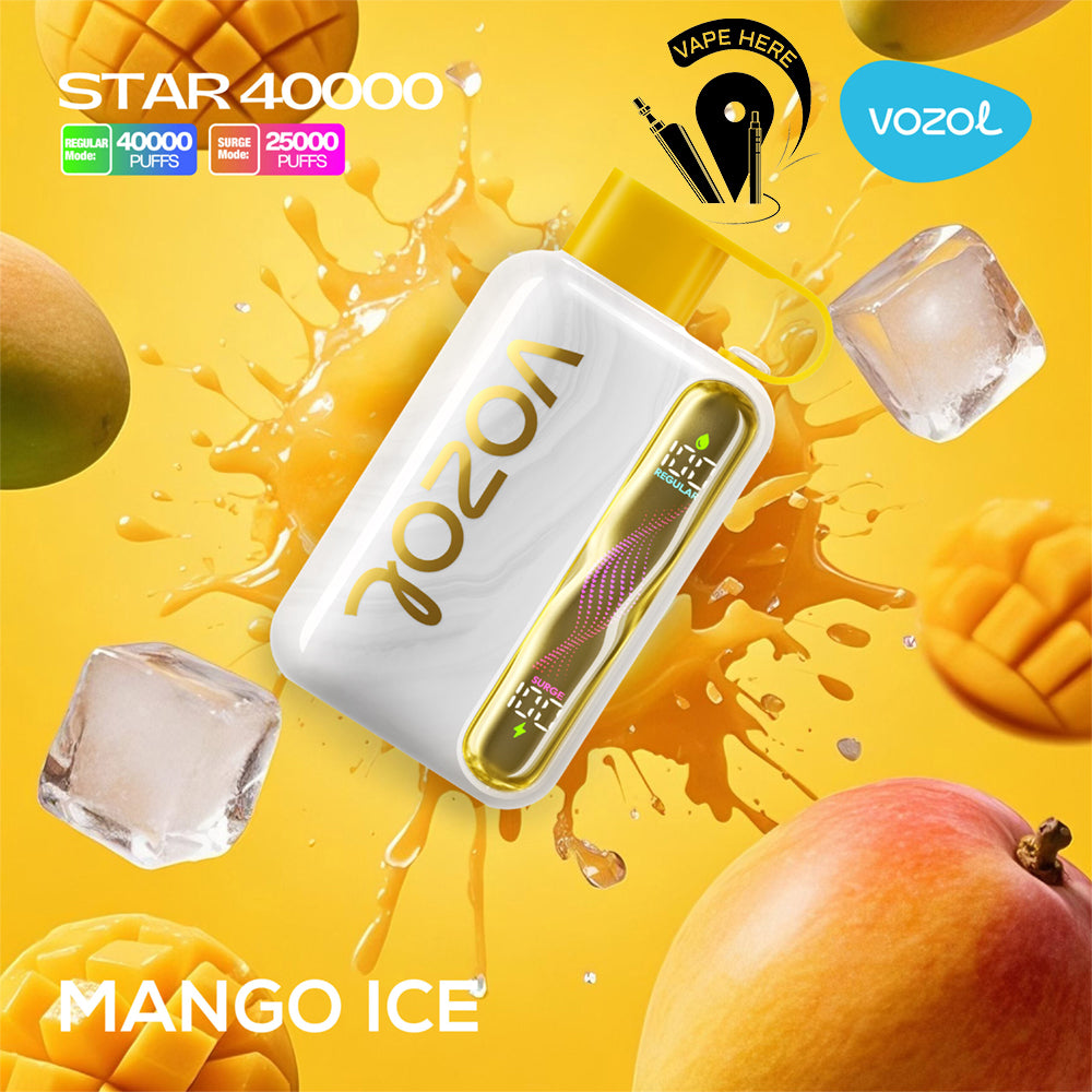 VOZOL STAR 40K DISPOSABLE VAPE (Dual Power Mode) Mango Ice UAE Abu Dhabi  