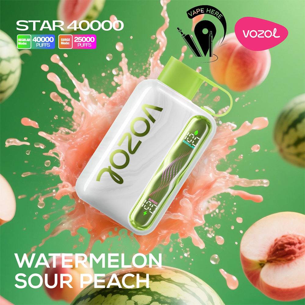 VOZOL STAR 40K DISPOSABLE VAPE (Dual Power Mode) Watermelon Sour Peach UAE Dubai