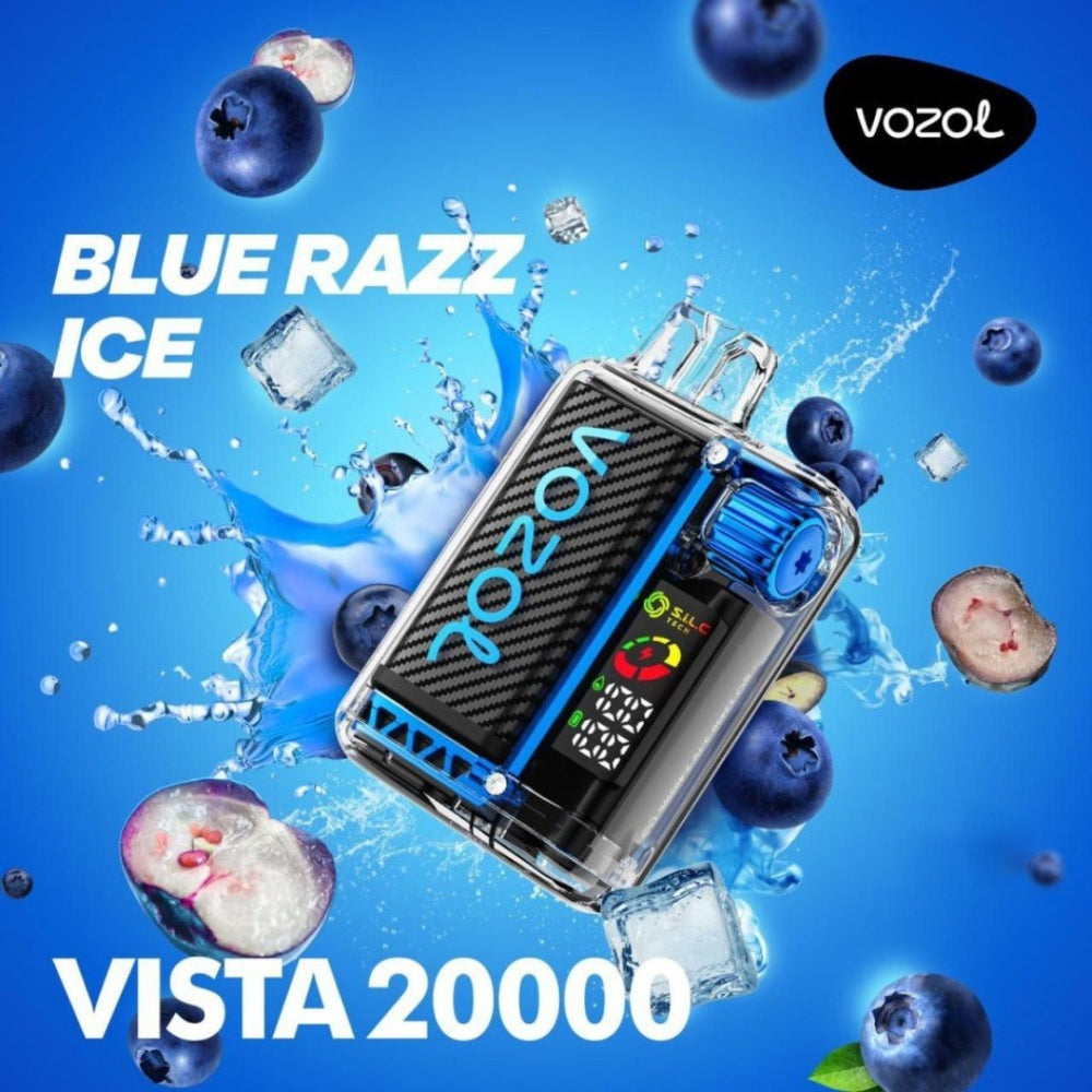 VOZOL VISTA 20000 PUFFS DISPOSABLE VAPE Blue Razz Ice UAE Abu Dhabi