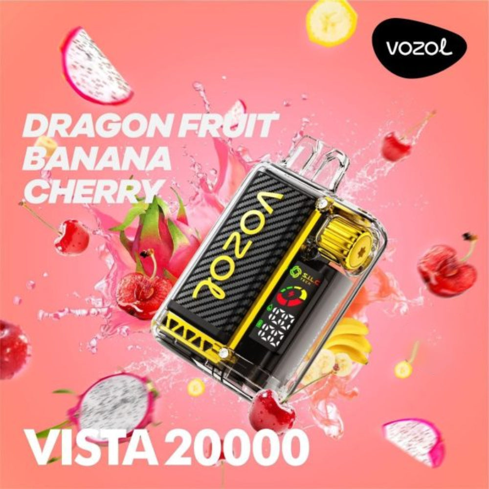 VOZOL VISTA 20000 PUFFS DISPOSABLE VAPE Dragon Fruit Banana Cherry UAE Dubai & Abu Dhabi