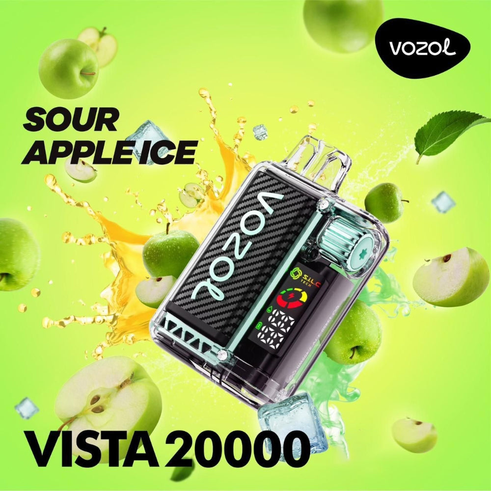 VOZOL VISTA 20000 PUFFS DISPOSABLE VAPE Sour Apple Ice UAE DAl Sharjah