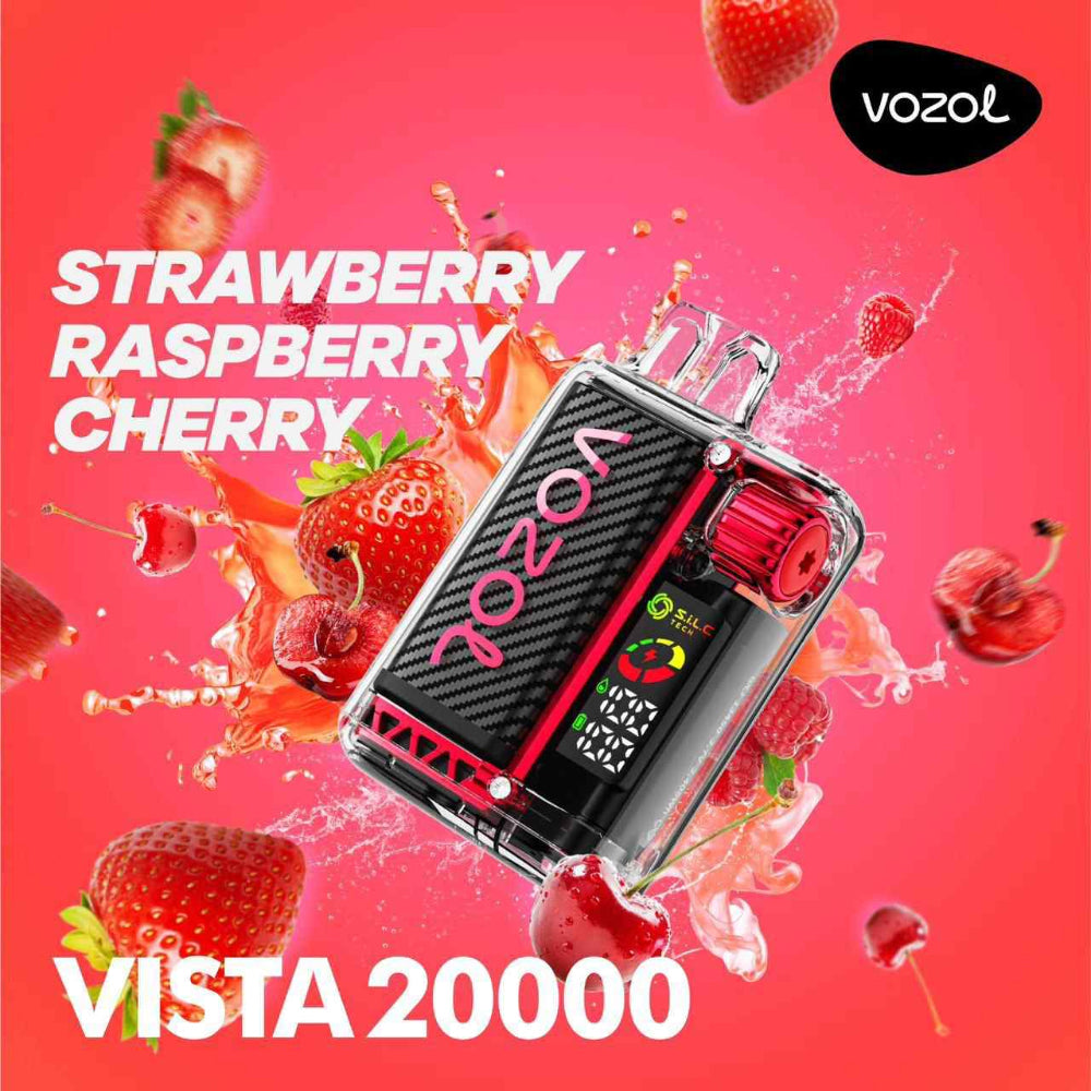 VOZOL VISTA 20000 PUFFS DISPOSABLE VAPE Strawberry Rapberry Cherry UAE Abu Dhabi 