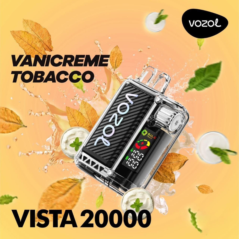 VOZOL VISTA 20000 PUFFS DISPOSABLE VAPE Vanicreme Tobacco  UAE Dubai 