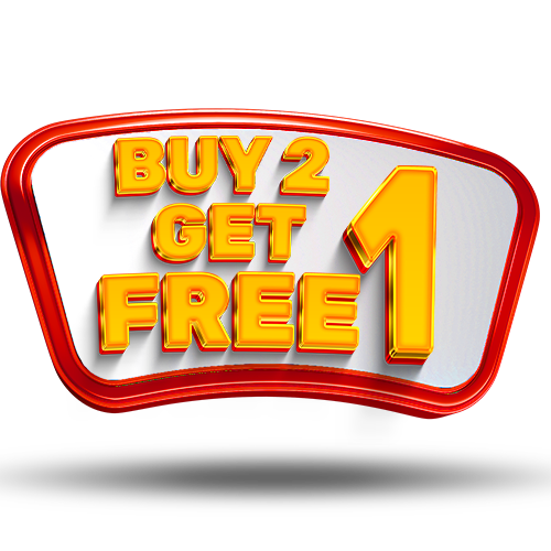 Buy 2 Get 1 FREE - Buy 3 & Pay for 2