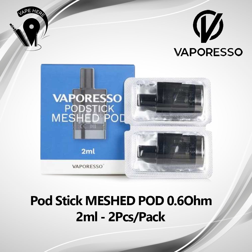Vaporesso PodStick Replacement Pod Cartridge MESHED POD 0.6Ohm 2ml - 2pcs-pack UAE Ajman