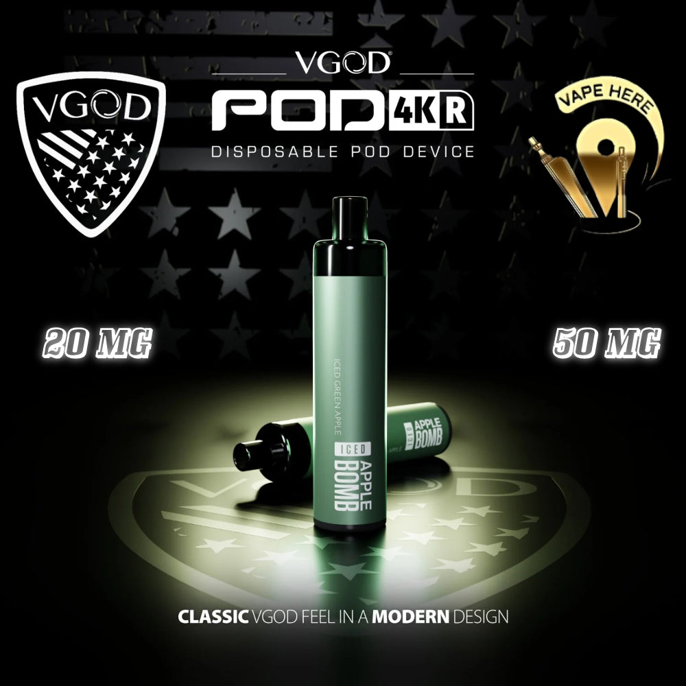 Vgod 4k disposable vape apple bomb rechargeable UAE-1