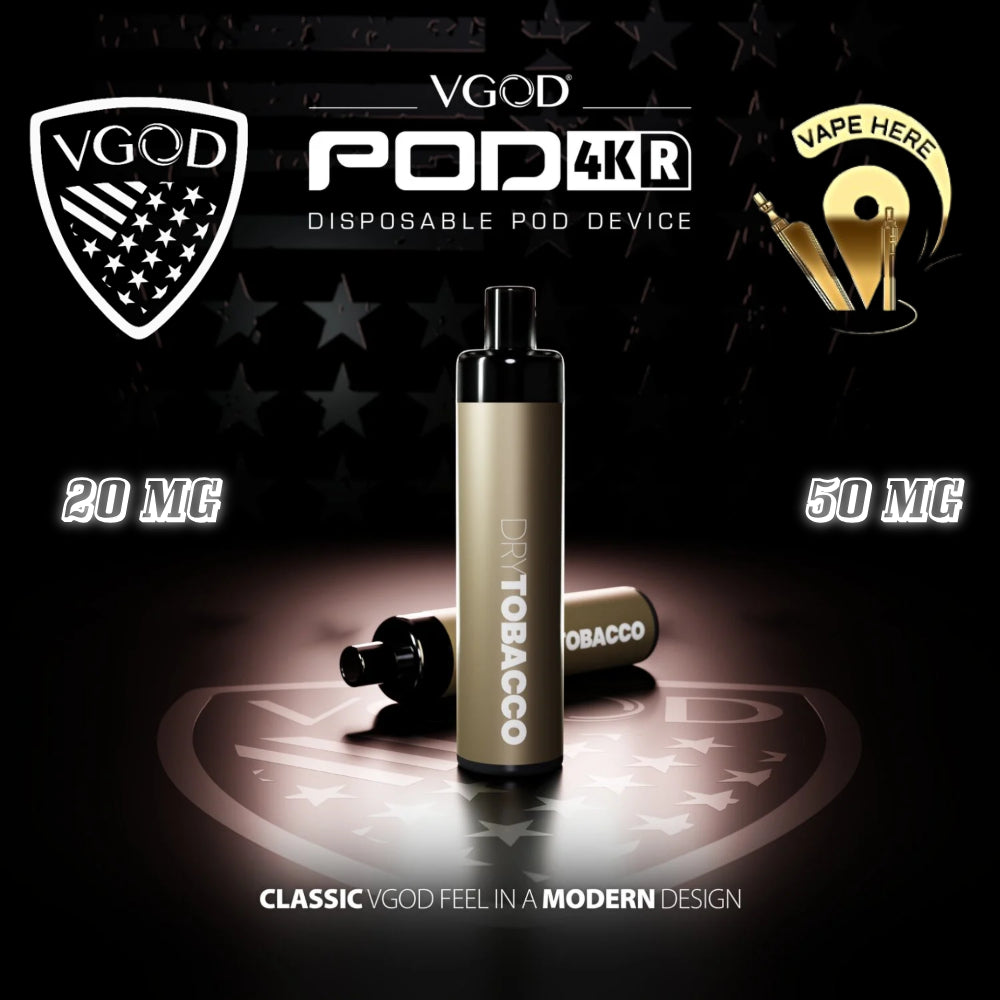 Vgod 4k disposable vape dry tobacco rechargeable UAE-1