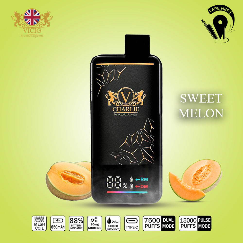 Vicig CHARLIE 15000 Puffs Disposable Vape 50mg & 20mg Sweet Melon UAE Umm Al Quwain
