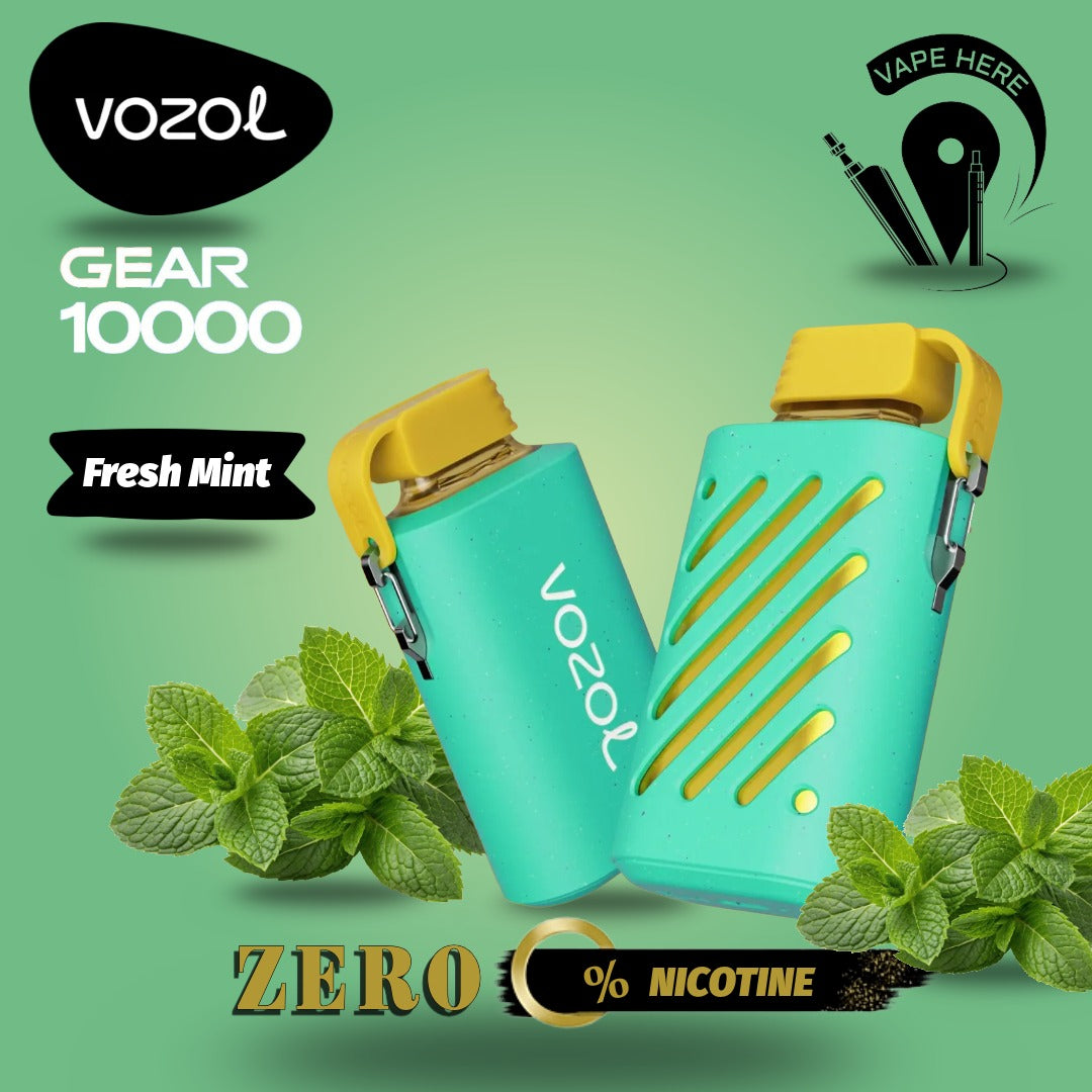 VOZOL GEAR 10000 PUFFS - DSPOSABLE VAPE - (ZERO NICOTINE 0%) Fresh Mint UAE Ajman 