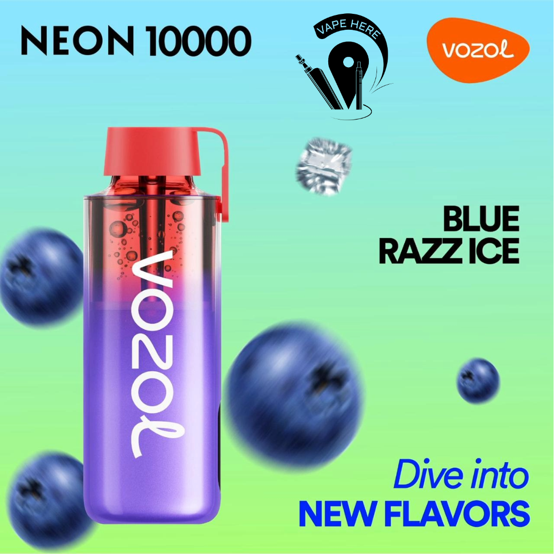 Vozol NEON 10000 Puffs Disposable Vape  Blue Razz Ice UAE Dubai