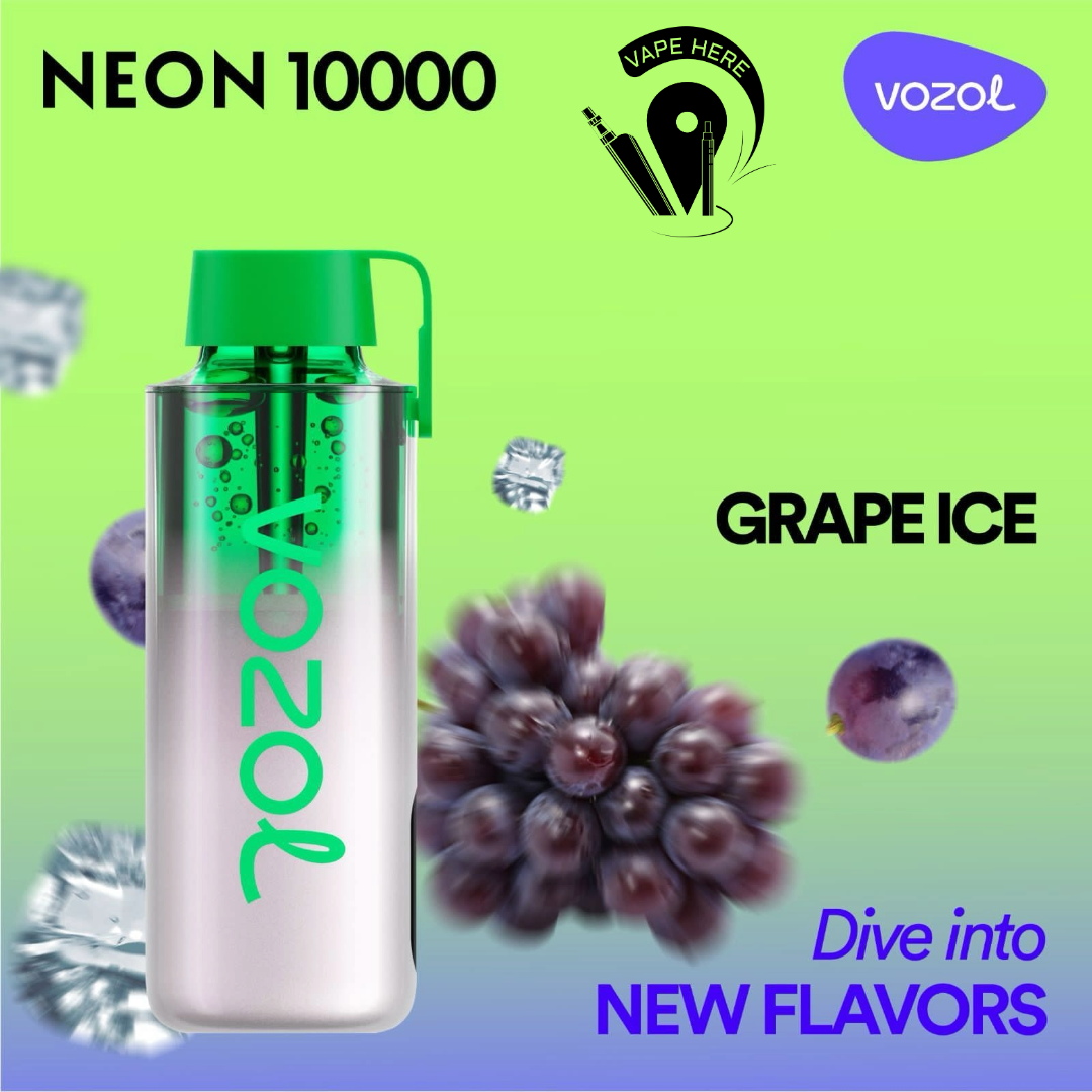 Vozol NEON 10000 Puffs Disposable Vape  Grape Ice UAE Al Ain