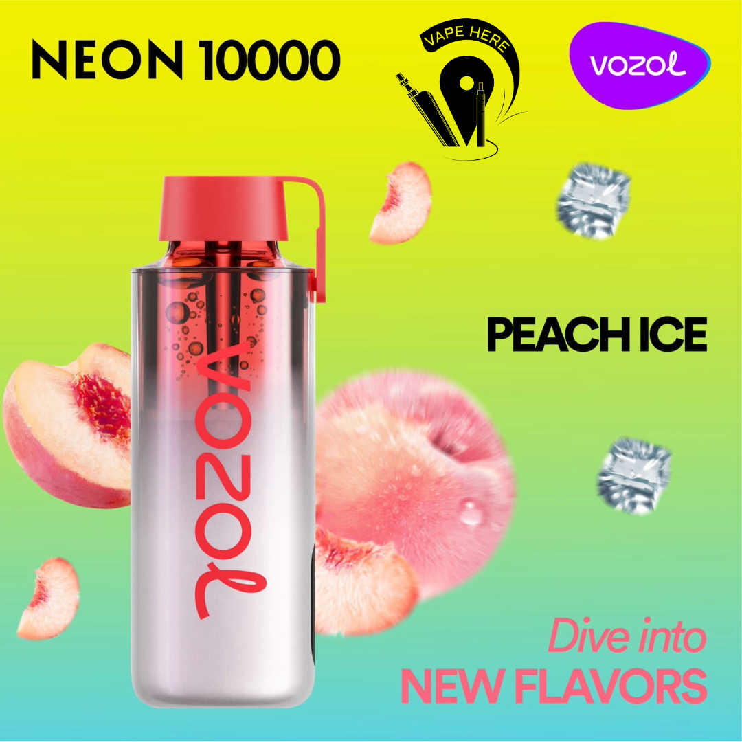 Vozol NEON 10000 Puffs Disposable Vape Peach Ice UAE Ras Al Khaimah