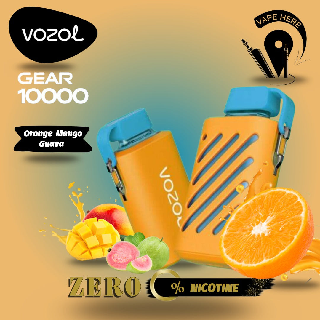 ZERO Nicotine - VOZOL GEAR 10K Puffs Disposable Vape Orange Mango Guava UAE Dubai 