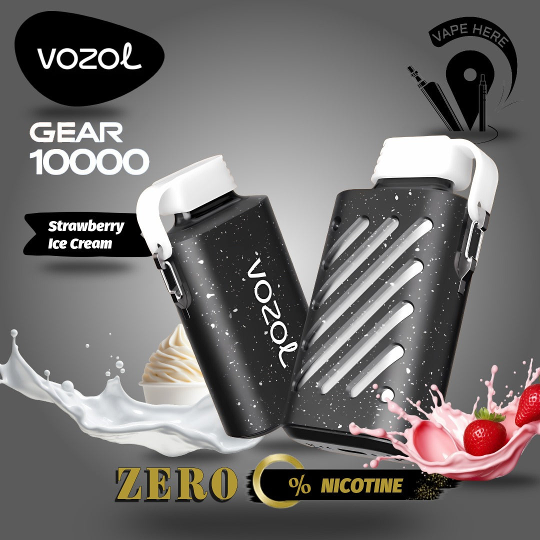 ZERO Nicotine - VOZOL GEAR 10K Puffs Disposable Vape Strawberry Ice Cream UAE Al Sharjah 