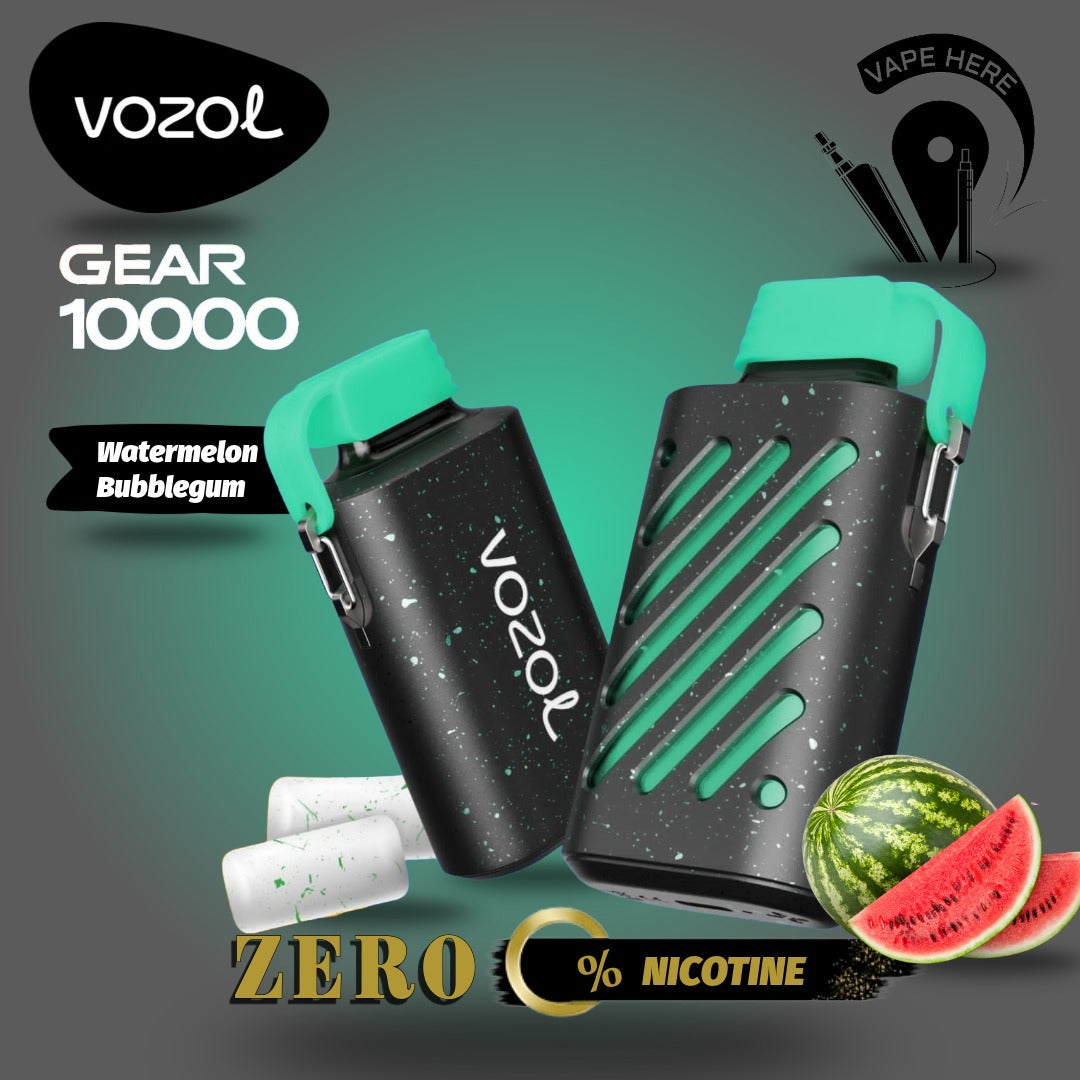 ZERO Nicotine - VOZOL GEAR 10K Puffs Disposable Vape Watermelon Bubblegum UAE Al Sharjah 