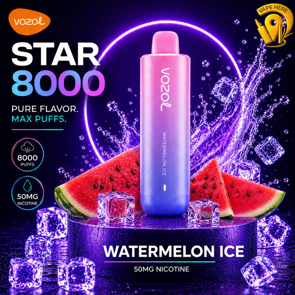 Vozol Star 8000 Puffs 50mg Disposable Vape (Non-Rechargeable) Sharjah, UAE