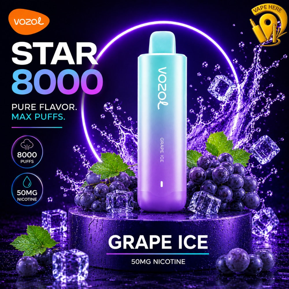 Vozol Star 8000 Puffs 50mg Disposable Vape (Non-Rechargeable) Umm al quwain, UAE