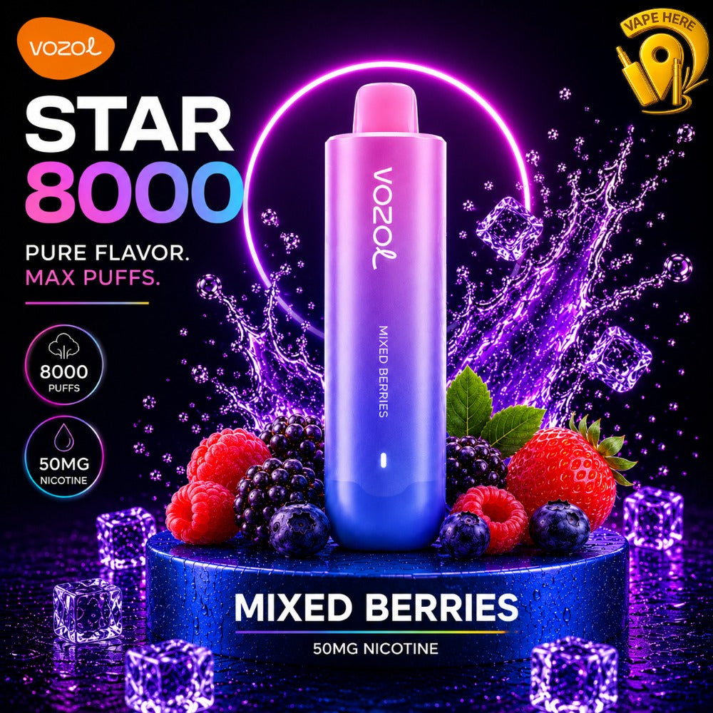 Vozol Star 8000 Puffs 50mg Disposable Vape (Non-Rechargeable) Abu Dhabi, UAE