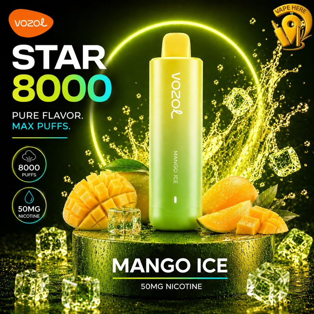 Vozol Star 8000 Puffs 50mg Disposable Vape (Non-Rechargeable) Fujairah, UAE