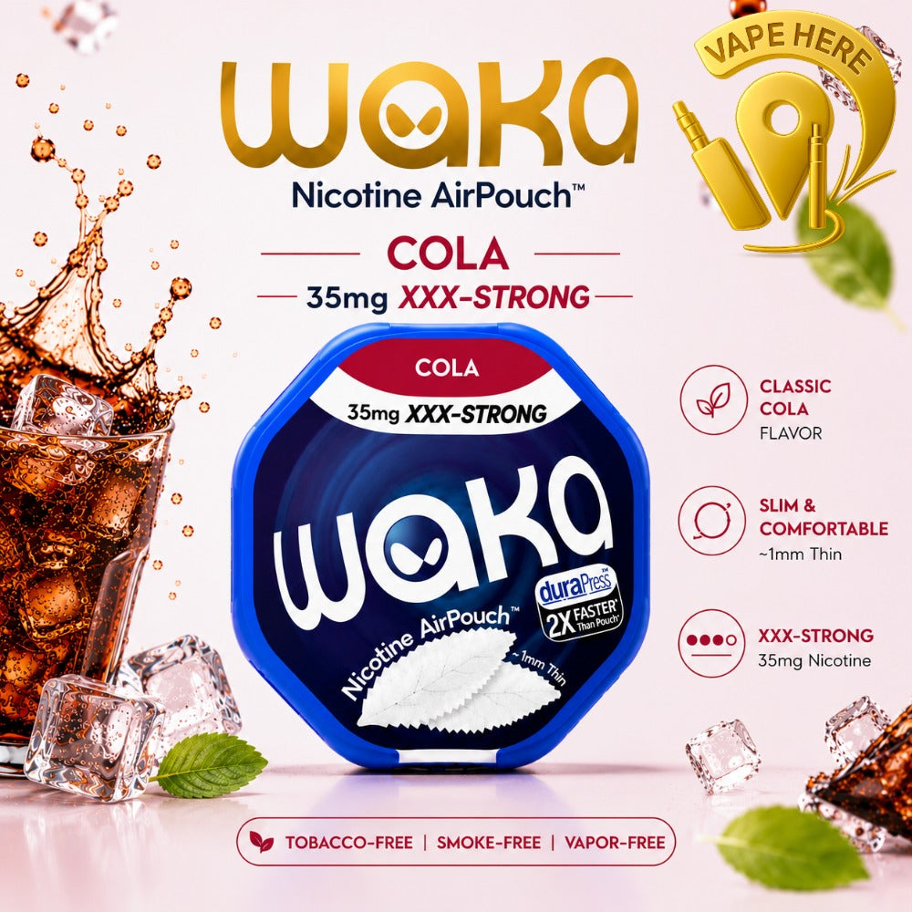 WAKA Nicotine Pouches Air  – Modern Tobacco-Free Nicotine Experience Cola 35mg  Ajman, UAE