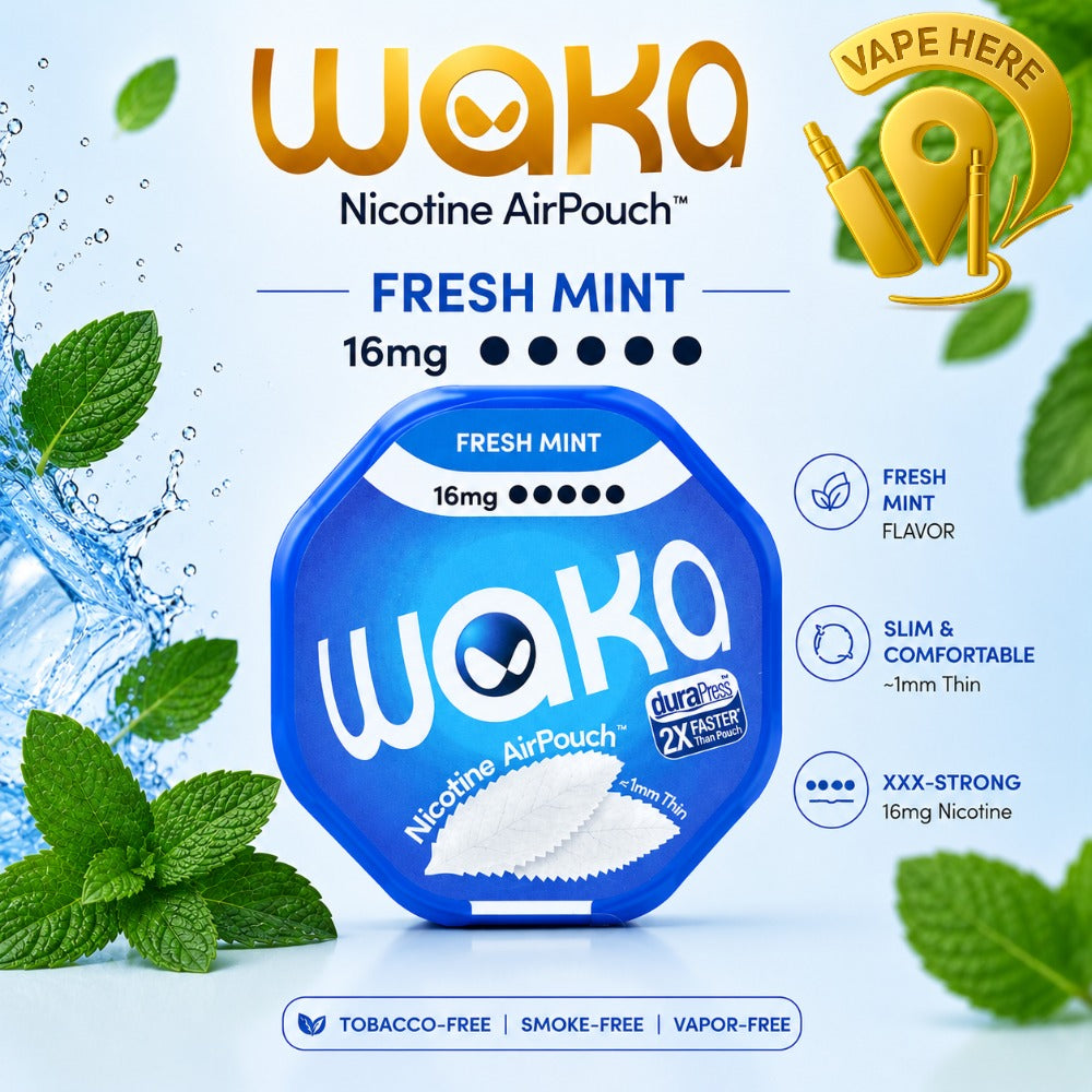 WAKA Nicotine Pouches Air  – Modern Tobacco-Free Nicotine Experience Fresh Mint 16mg  Abu Dhabi, UAE