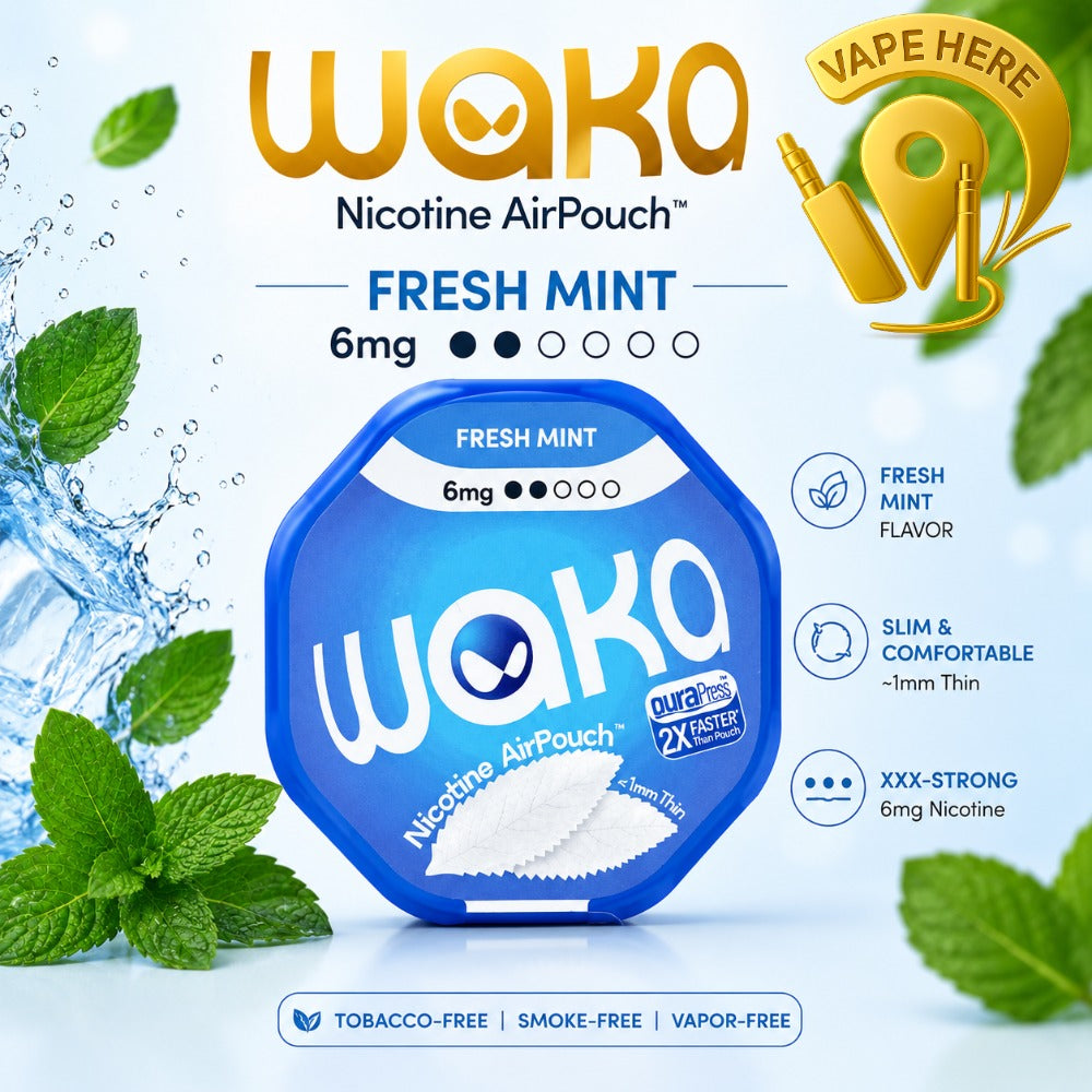 WAKA Nicotine Pouches Air  – Modern Tobacco-Free Nicotine Experience Fresh Mint 6mg Ajman, UAE