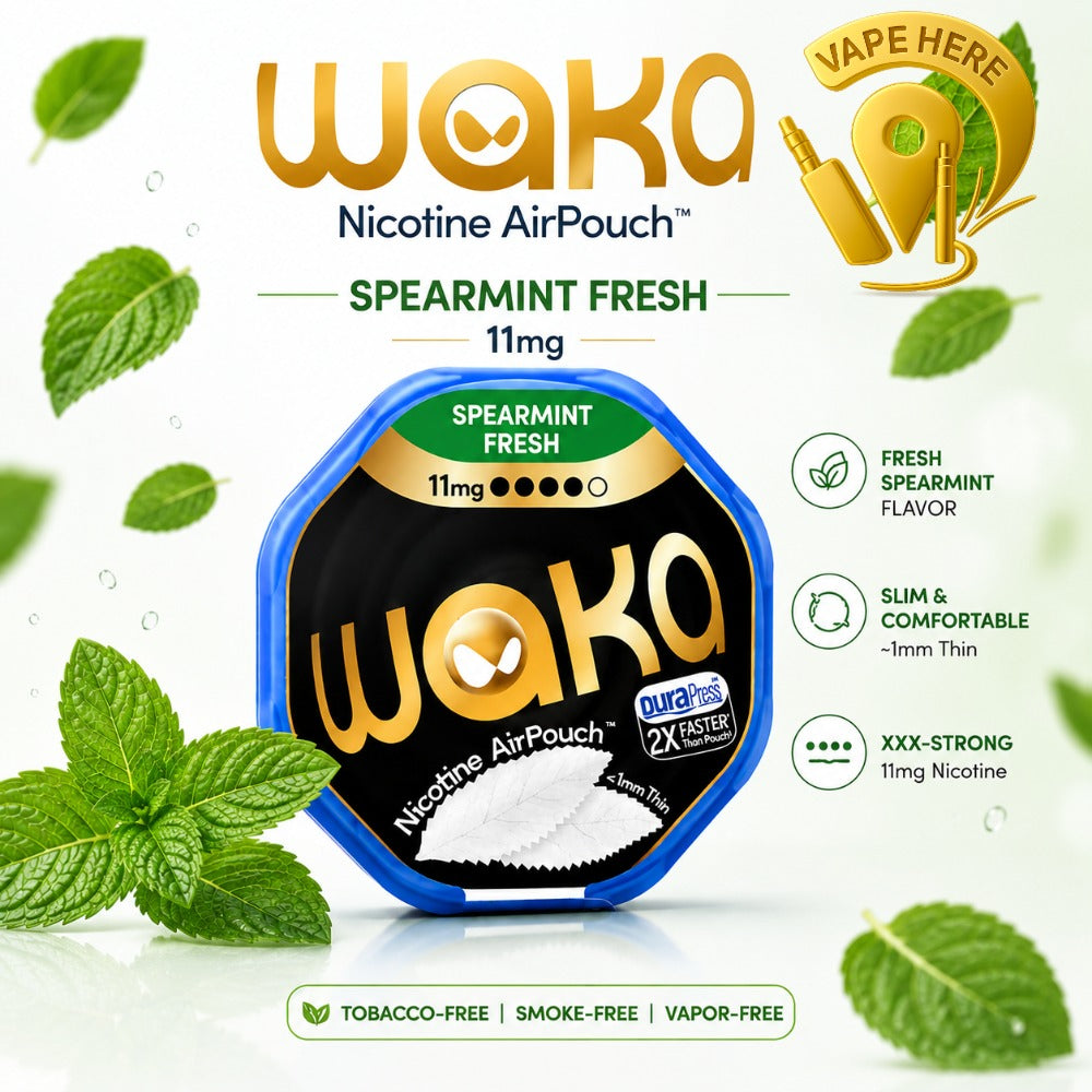 WAKA Nicotine Pouches Air  – Modern Tobacco-Free Nicotine Experience Spearmint Fresh 11mg