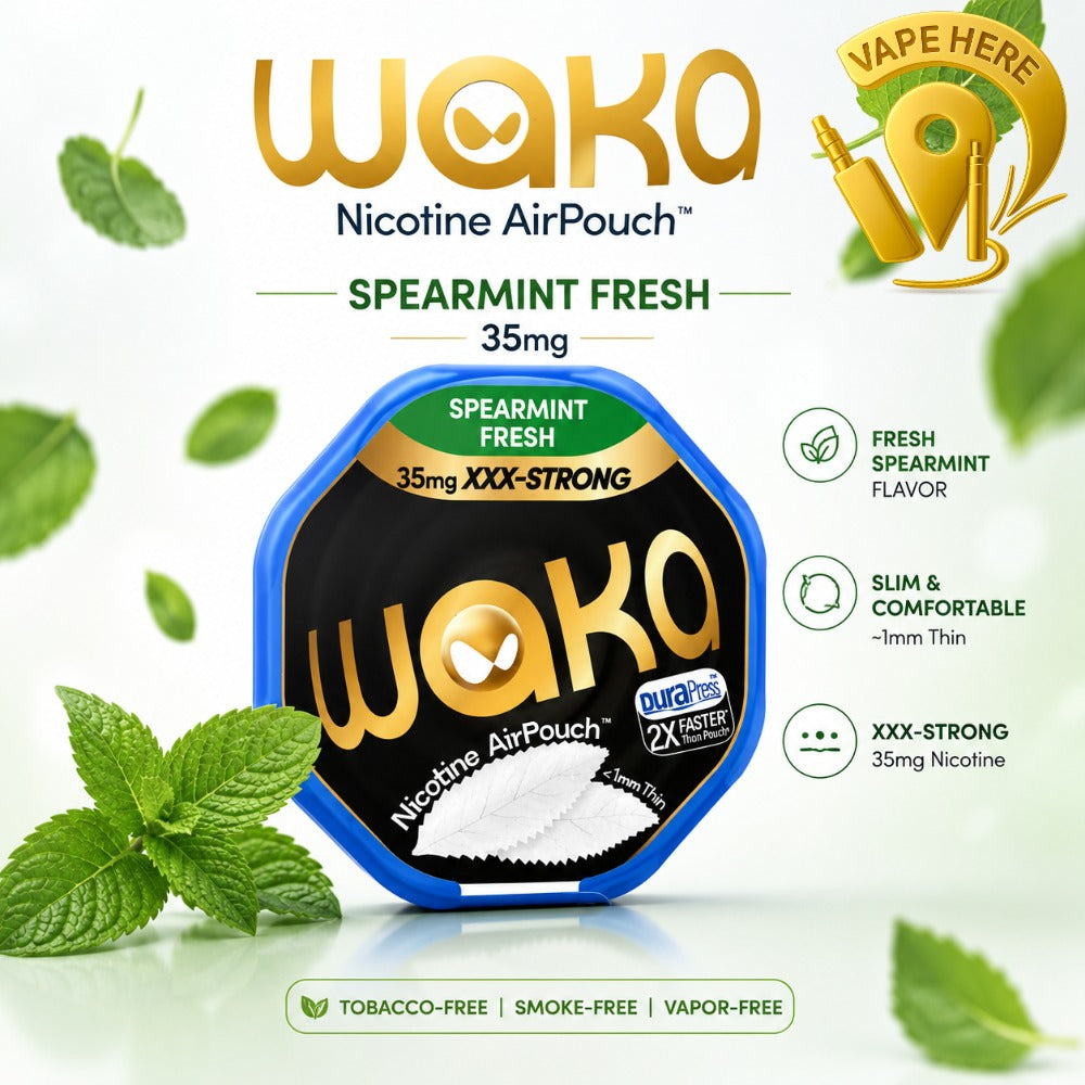 WAKA Nicotine Pouches Air  – Modern Tobacco-Free Nicotine Experience Spearmint Fresh 35mg
