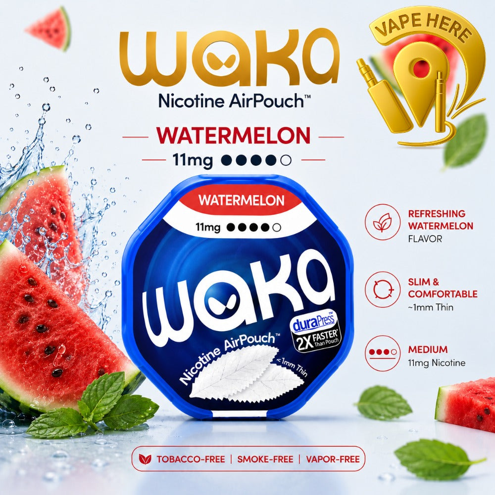 WAKA Nicotine Pouches Air  – Modern Tobacco-Free Nicotine Experience Watermelon  11mg Sharjah, UAE