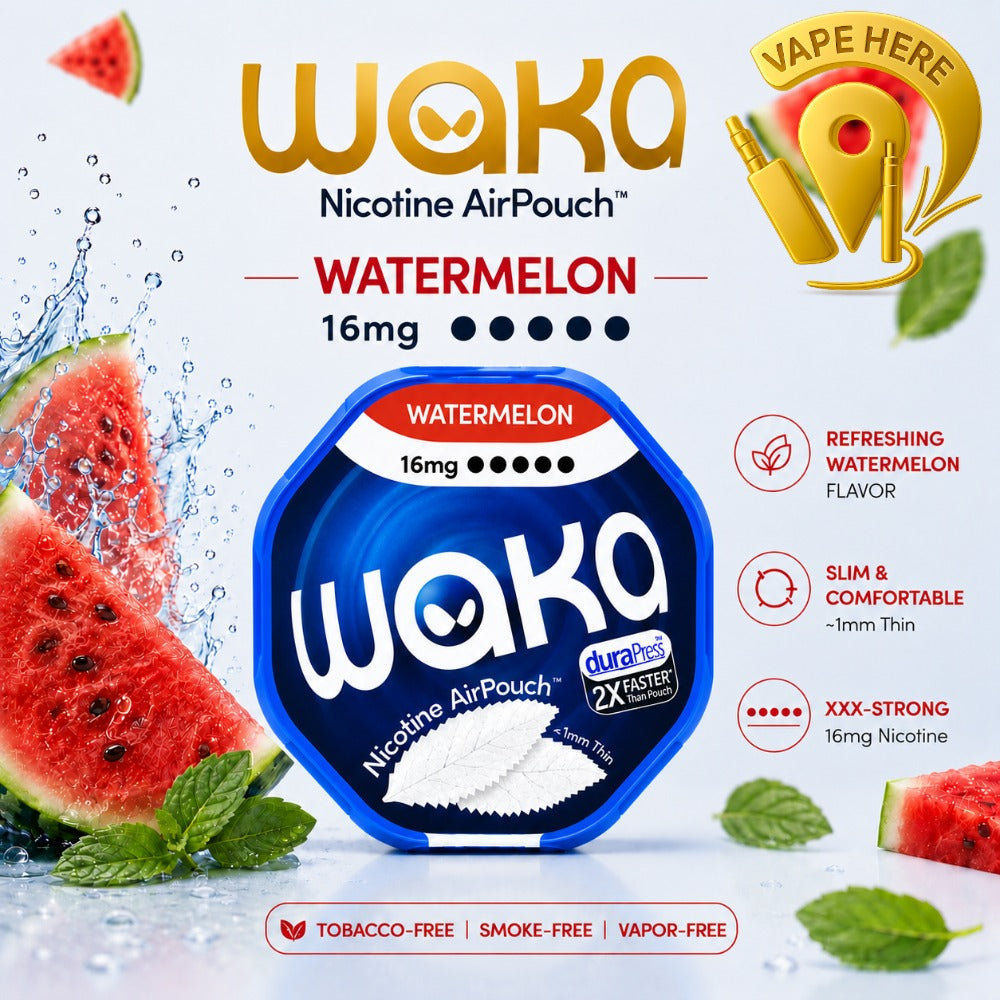 WAKA Nicotine Pouches Air  – Modern Tobacco-Free Nicotine Experience Watermelon  16mg