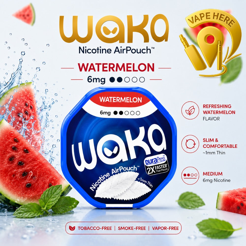 WAKA Nicotine Pouches Air  – Modern Tobacco-Free Nicotine Experience Watermelon  6mg