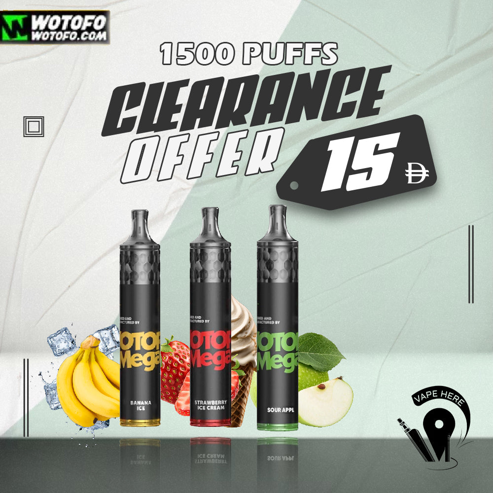 WOTOFO Mega Disposable 1500 Puffs-50mg UAE Abu Dhabi
