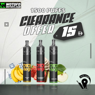 WOTOFO Mega Disposable 1500 Puffs-50mg UAE Abu Dhabi