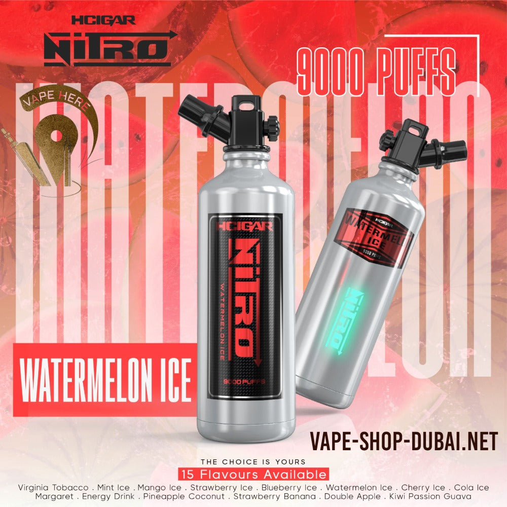 HCIGAR NITRO 9000 PUFFS Watermelon Ice DISPOSABLE VAPE UAE Ajman