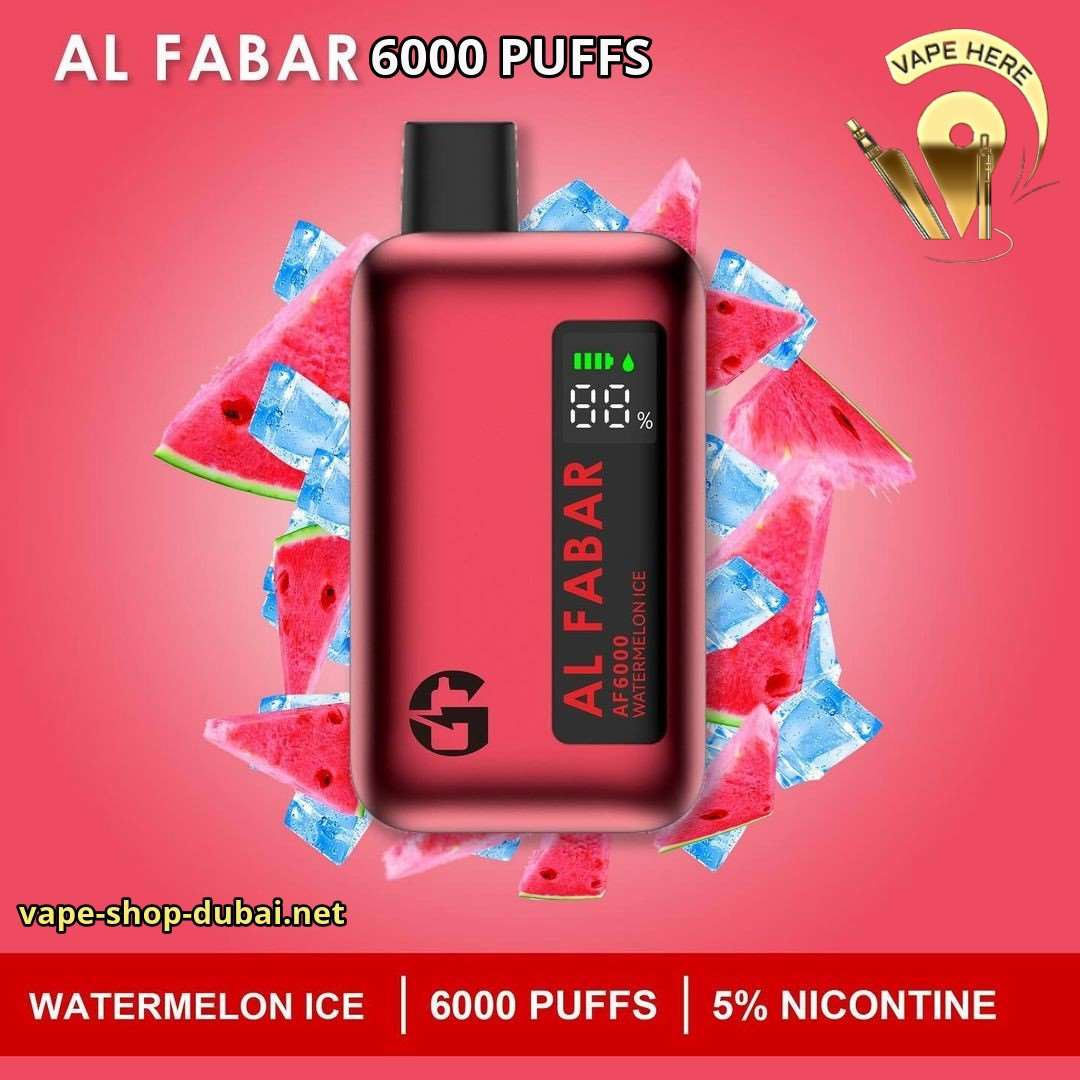 AL FABAR 6000 PUFFS DISPOSABLE VAPE Watermelon Ice UAE Dubai