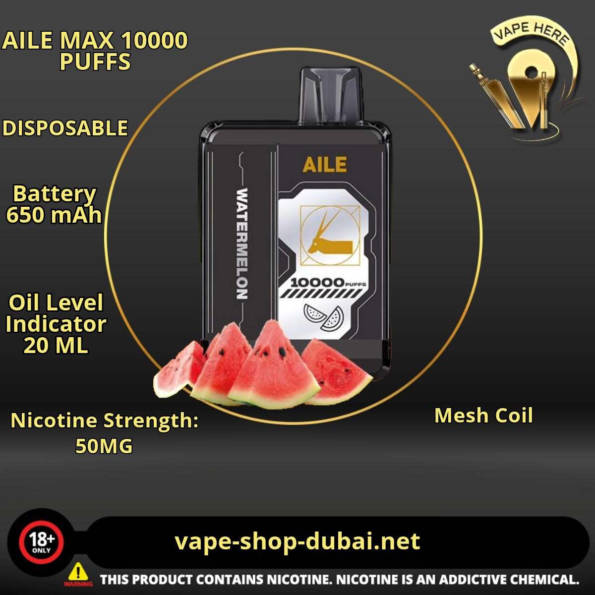 AILE MAX 10000 PUFFS DISPOSABLE VAPE - Vape Here Store