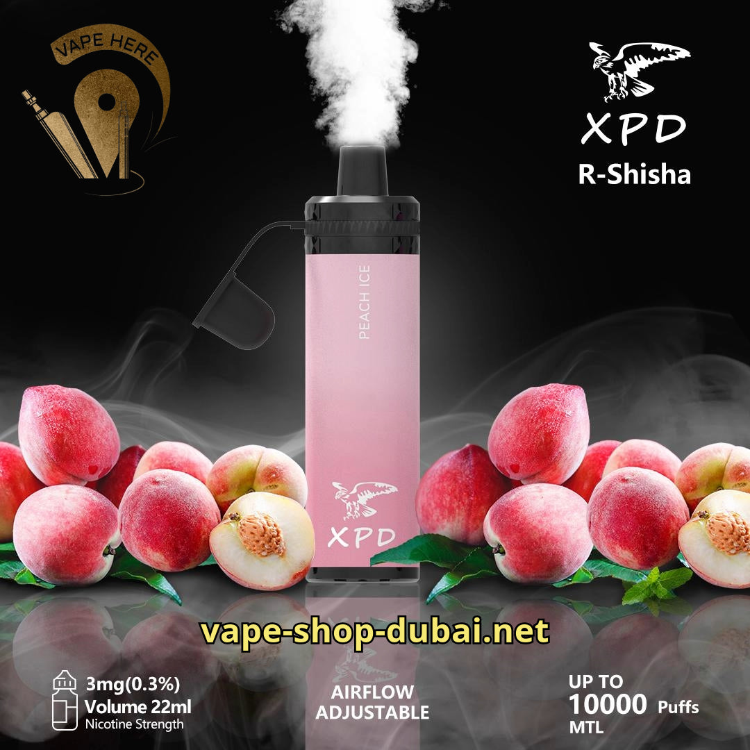 XPD R-SHISHA 10000 DISPOSABLE VAPE Peach Ice UAE Ajman